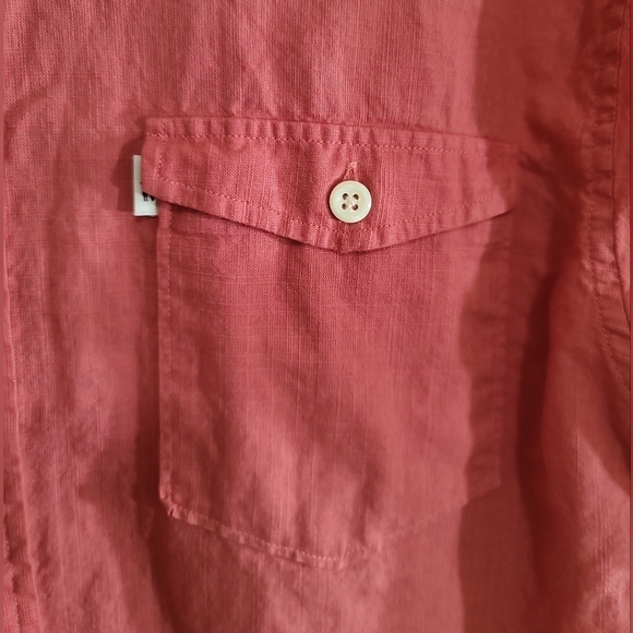 Johnnie-O Long Sleeve Button-Up Shirt Medium Pink Red - Picture 3 of 4